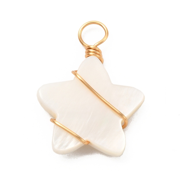 PandaHall Natural Freshwater Shell Pendants, with Real 18K Gold Plated Eco-Friendly Copper Wire, Star, Creamy White, 24x18x4mm, Hole: 4mm...
PandaHall Natural Freshwater Shell Pendants, with Real 18K Gold Plated Eco-Friendly Copper Wire, Star, Creamy White, 24x18x4mm, Hole: 4mm...
