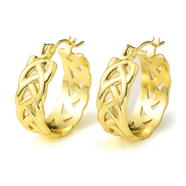 PandaHall 304 Stainless Steel Sailor's Knot Hoop Earrings for Women, Golden, 22x19x7mm, Pin: 0.7mm 304 Stainless Steel
PandaHall 304 Stainless Steel Sailor's Knot Hoop Earrings for Women, Golden, 22x19x7mm, Pin: 0.7mm 304 Stainless Steel