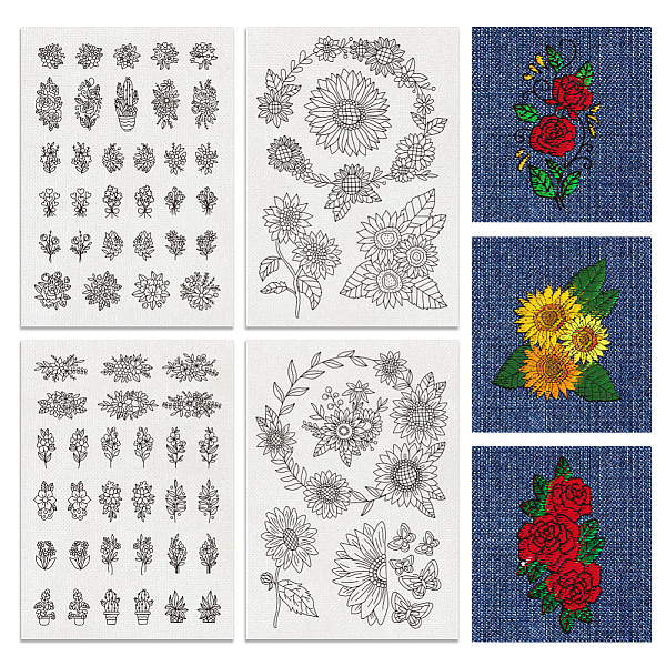 PandaHall 4 Sheets 11.6x8.2 Inch Stick and Stitch Embroidery Patterns, Non-woven Fabrics Water Soluble Embroidery Stabilizers, Flower...
PandaHall 4 Sheets 11.6x8.2 Inch Stick and Stitch Embroidery Patterns, Non-woven Fabrics Water Soluble Embroidery Stabilizers, Flower...