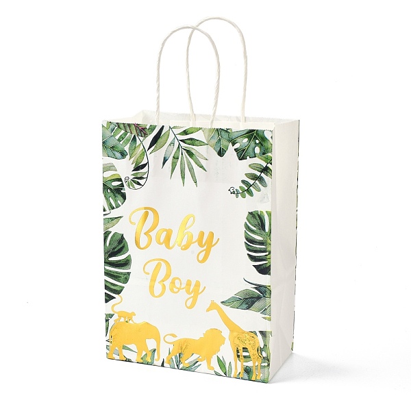 PandaHall Gold Stamping Rectangle Paper Bags, with Handle, for Gift Bags and Shopping Bags, Word Baby Boy, Leaf Pattern, 14.9x8.1x21cm Paper...
PandaHall Gold Stamping Rectangle Paper Bags, with Handle, for Gift Bags and Shopping Bags, Word Baby Boy, Leaf Pattern, 14.9x8.1x21cm Paper...