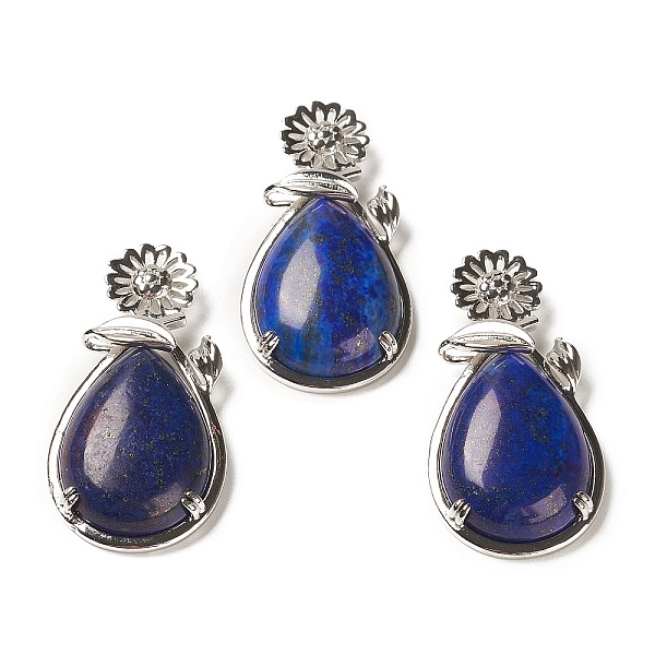 PandaHall Natural Lapis Lazuli Pendants, with Brass Findings, Flower with Teardrop, 56x28x8mm, Hole: 5x2.5mm Lapis Lazuli Teardrop
PandaHall Natural Lapis Lazuli Pendants, with Brass Findings, Flower with Teardrop, 56x28x8mm, Hole: 5x2.5mm Lapis Lazuli Teardrop