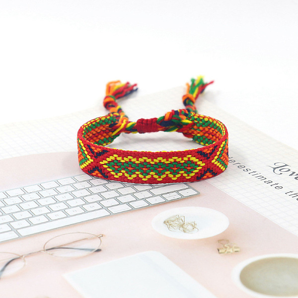PandaHall Polyester Braided Rhombus Pattern Cord Bracelet, Ethnic Tribal Adjustable Brazilian Bracelet for Women, FireBrick, 5-7/8 inch..., Red
PandaHall Polyester Braided Rhombus Pattern Cord Bracelet, Ethnic Tribal Adjustable Brazilian Bracelet for Women, FireBrick, 5-7/8 inch..., Red