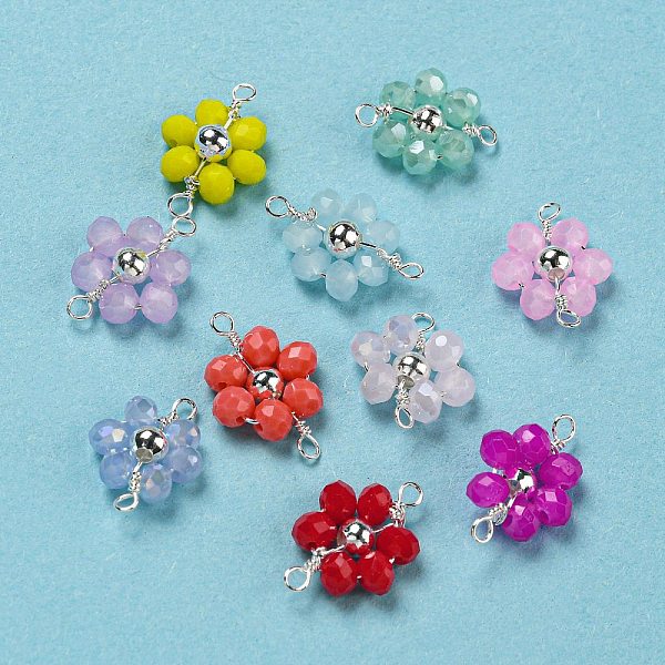 PandaHall Brass Connector Charms, with Glass, Lead Free & Cadmium Free, Long-Lasting Plated, Flower Link, Silver, Mixed Color..., Multicolor
PandaHall Brass Connector Charms, with Glass, Lead Free & Cadmium Free, Long-Lasting Plated, Flower Link, Silver, Mixed Color..., Multicolor