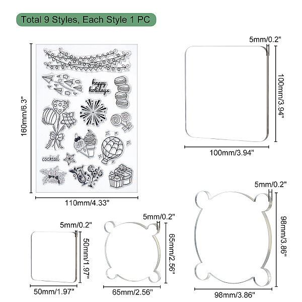 PandaHall Globleland 9 Style PVC Plastic Stamps, for DIY Scrapbooking, Photo Album Decorative, Cards Making, Stamp Sheets, with Acrylic...
PandaHall Globleland 9 Style PVC Plastic Stamps, for DIY Scrapbooking, Photo Album Decorative, Cards Making, Stamp Sheets, with Acrylic...