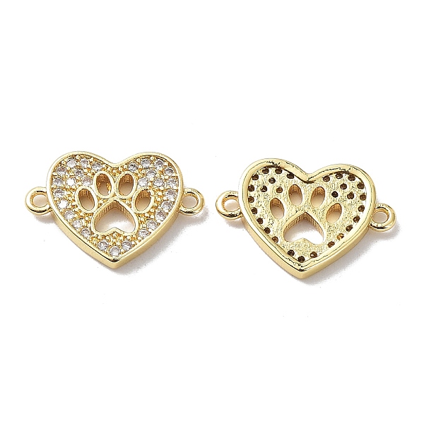 PandaHall Brass Micro Pave Clear Cubic Zirconia Connector Charms, Heart Links with Hallow Paw Print, Lead Free & Cadmium Free, Real 18K Gold...
PandaHall Brass Micro Pave Clear Cubic Zirconia Connector Charms, Heart Links with Hallow Paw Print, Lead Free & Cadmium Free, Real 18K Gold...