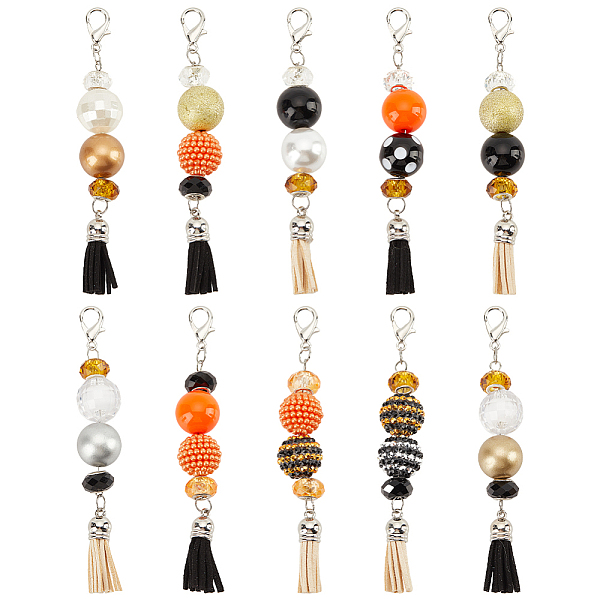 PandaHall 10Pcs 10 Styles Glass & Acrylic & Resin Beaded Pendant Decorations, with Faux Suede Tassel Pendant and Alloy Lobster Claw Clasps..., Multicolor
PandaHall 10Pcs 10 Styles Glass & Acrylic & Resin Beaded Pendant Decorations, with Faux Suede Tassel Pendant and Alloy Lobster Claw Clasps..., Multicolor