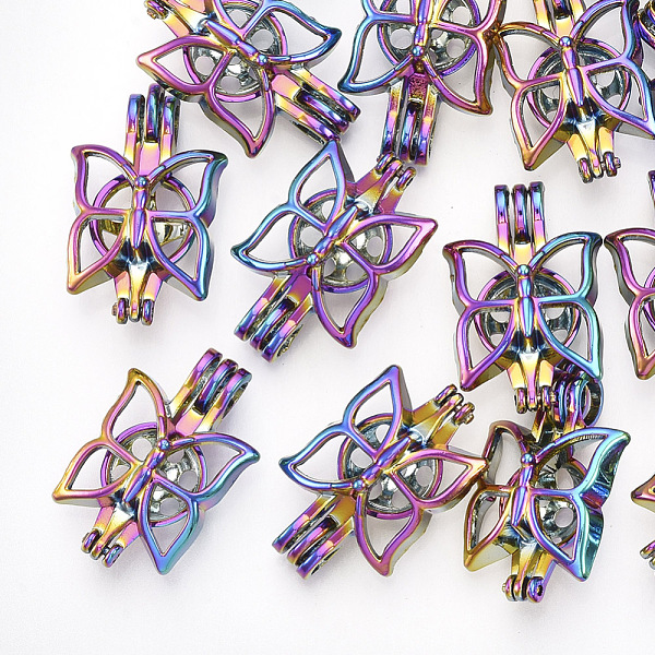 PandaHall Plated Alloy Bead Cage Pendants, Butterfly, Colorful, 26x17x11mm, Hole: 4x4.5mm, Inner Measure: 9.5mm Alloy Butterfly
PandaHall Plated Alloy Bead Cage Pendants, Butterfly, Colorful, 26x17x11mm, Hole: 4x4.5mm, Inner Measure: 9.5mm Alloy Butterfly