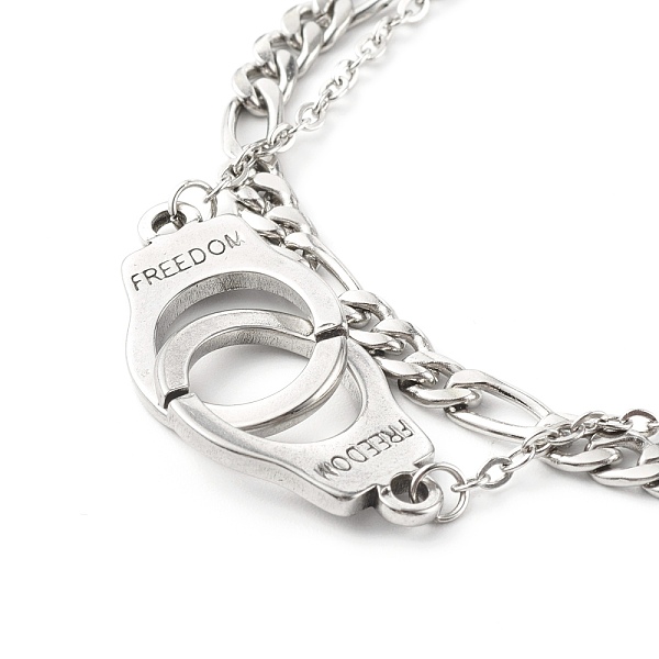 PandaHall 304 Stainless Steel Multi-strand Anklets, with Figaro Chains & Cable Chains, Interlocking, Stainless Steel Color, 9-5/8 inch...
PandaHall 304 Stainless Steel Multi-strand Anklets, with Figaro Chains & Cable Chains, Interlocking, Stainless Steel Color, 9-5/8 inch...