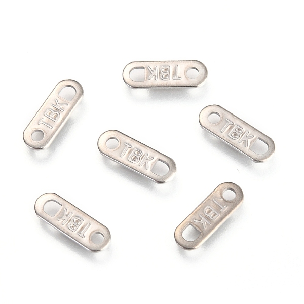PandaHall 201 Stainless Steel Links Connectors, Rectangle with Word TBK, Stainless Steel Color, 11x4x0.6mm, Hole: 1.5mm and 1.8x2mm 201...
PandaHall 201 Stainless Steel Links Connectors, Rectangle with Word TBK, Stainless Steel Color, 11x4x0.6mm, Hole: 1.5mm and 1.8x2mm 201...