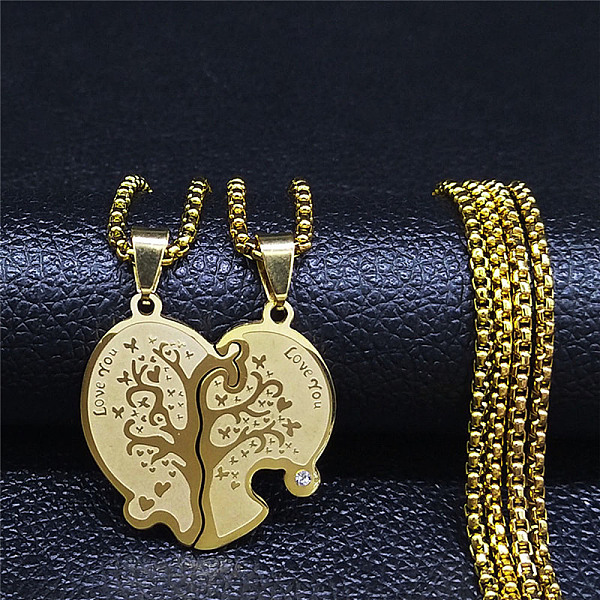 PandaHall 2Pcs 2 Style Rhinestone Tree of Life Couple Pendant Necklaces Set, 304 Stainless Steel Puzzle Heart Matching Couple Necklaces for...
PandaHall 2Pcs 2 Style Rhinestone Tree of Life Couple Pendant Necklaces Set, 304 Stainless Steel Puzzle Heart Matching Couple Necklaces for...