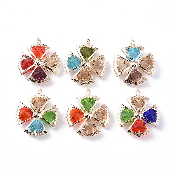 PandaHall Rack Plating Iron Glass Pendants, Light Gold Tone Flower Charms, Mixed Color, 26x22x7mm, Hole: 1mm Iron+Glass Flower Multicolor
PandaHall Rack Plating Iron Glass Pendants, Light Gold Tone Flower Charms, Mixed Color, 26x22x7mm, Hole: 1mm Iron+Glass Flower Multicolor
