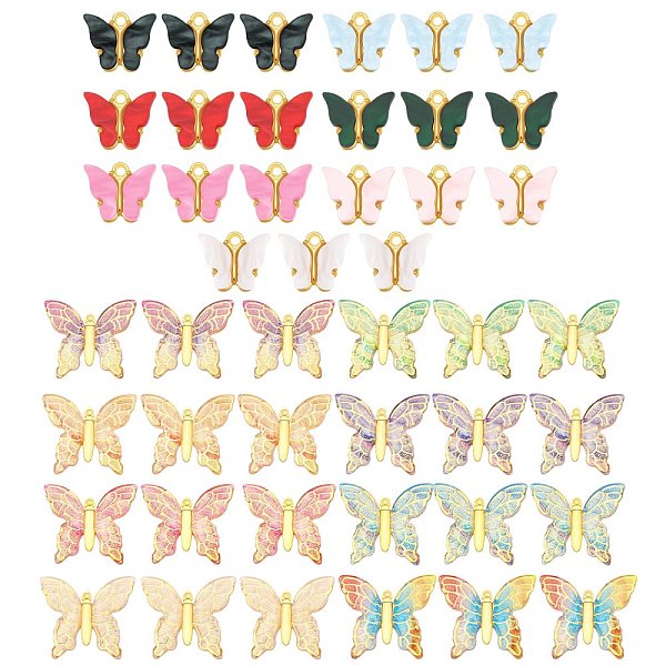 PandaHall Light Gold Plated Acrylic Pendants, Butterfly, Mixed Color, 12.2~34x14.2~39x3.2~5.5mm, Hole: 1.2~1.8mm, 45pcs/box Alloy+Acrylic..., Multicolor
PandaHall Light Gold Plated Acrylic Pendants, Butterfly, Mixed Color, 12.2~34x14.2~39x3.2~5.5mm, Hole: 1.2~1.8mm, 45pcs/box Alloy+Acrylic..., Multicolor