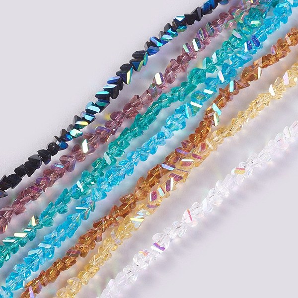 PandaHall Electroplate Glass Beads Strands, AB Color Plated, Triangle, Mixed Color, 2.2~3x3~4.7x2~3mm, Hole: 0.7mm, about 171~181pcs/strand..., Multicolor
PandaHall Electroplate Glass Beads Strands, AB Color Plated, Triangle, Mixed Color, 2.2~3x3~4.7x2~3mm, Hole: 0.7mm, about 171~181pcs/strand..., Multicolor