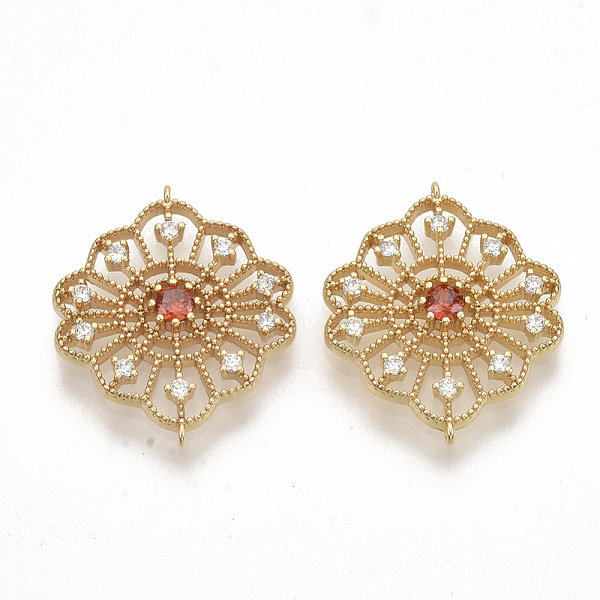 PandaHall Brass Cubic Zirconia Links connectors, Nickel Free, Flower, Real 18K Gold Plated, Red, 22.5x18.5x3mm, Hole: 0.7mm Brass+Cubic...
PandaHall Brass Cubic Zirconia Links connectors, Nickel Free, Flower, Real 18K Gold Plated, Red, 22.5x18.5x3mm, Hole: 0.7mm Brass+Cubic...
