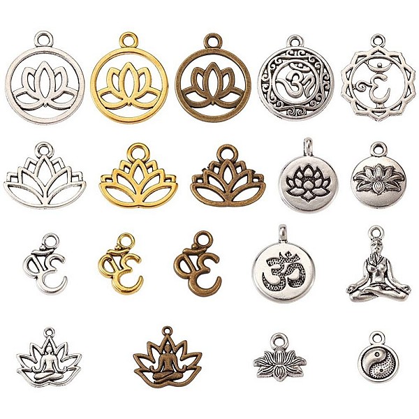 PandaHall Tibetan Style Alloy Pendants, Mixed Shapes, Mixed Color, 22x19x3mm, Hole: 2mm, 95pcs/box Alloy Mixed Shapes
PandaHall Tibetan Style Alloy Pendants, Mixed Shapes, Mixed Color, 22x19x3mm, Hole: 2mm, 95pcs/box Alloy Mixed Shapes