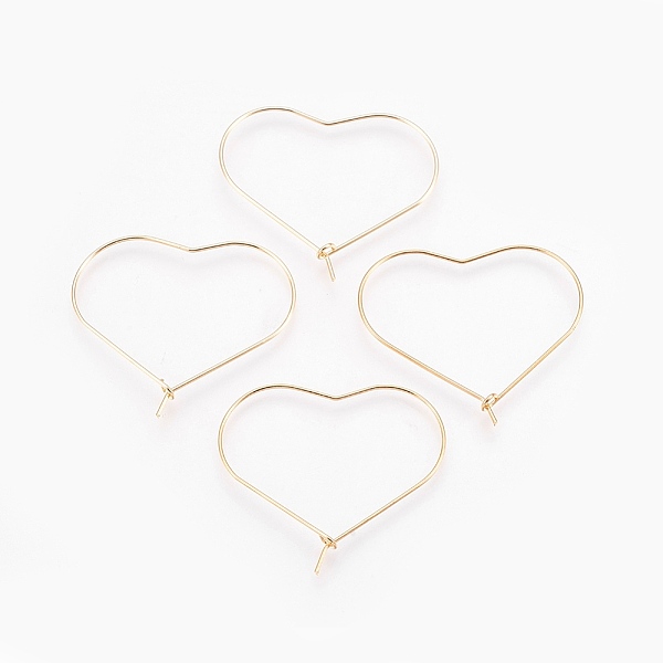 PandaHall Brass Hoop Earrings, Heart, Nickel Free, Real 18K Gold Plated, 22 Gauge, 30x36x1.5mm, Pin: 0.6mm Brass
PandaHall Brass Hoop Earrings, Heart, Nickel Free, Real 18K Gold Plated, 22 Gauge, 30x36x1.5mm, Pin: 0.6mm Brass