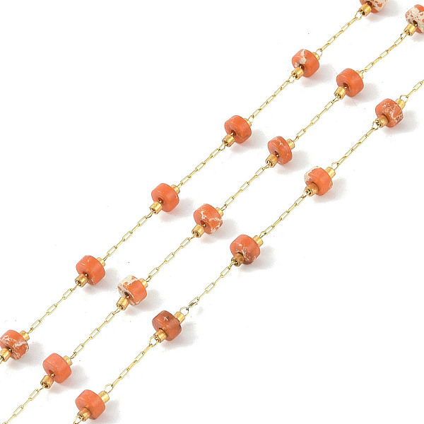 PandaHall Ion Plating(IP) 304 Stainless Steel Chains, with Glass, with Natural Imperial Jasper, with Spool, Unwelded, Orange, 4x2mm 304...
PandaHall Ion Plating(IP) 304 Stainless Steel Chains, with Glass, with Natural Imperial Jasper, with Spool, Unwelded, Orange, 4x2mm 304...