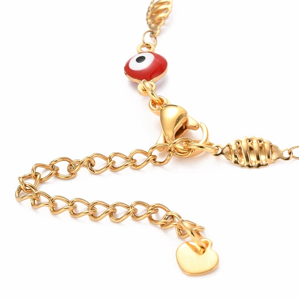 PandaHall 304 Stainless Steel Link Bracelets, with Enamel and Lobster Claw Clasps, Evil Eye & Oval, Colorful, Golden, 7-3/4 inch(19.8cm) 304...
PandaHall 304 Stainless Steel Link Bracelets, with Enamel and Lobster Claw Clasps, Evil Eye & Oval, Colorful, Golden, 7-3/4 inch(19.8cm) 304...