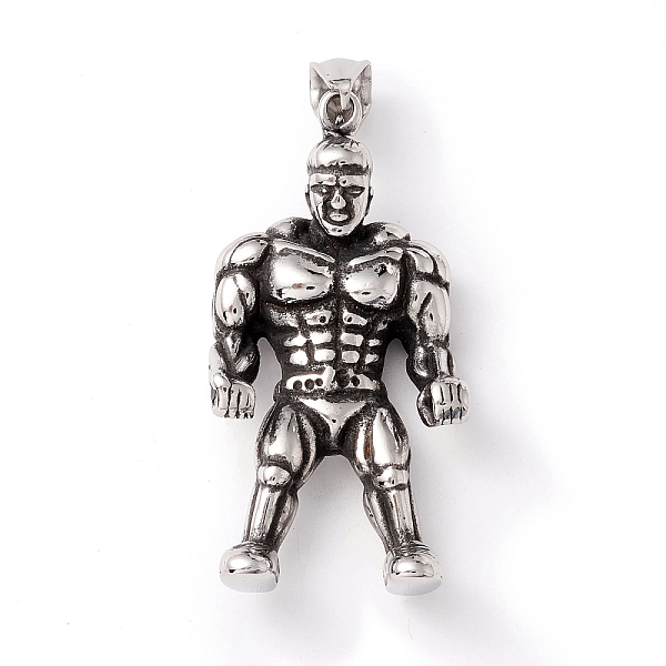 PandaHall Tibetan Style 304 Stainless Steel Pendants, Man, Antique Silver, 52x26x10.5mm, Hole: 8x4.5mm 304 Stainless Steel Human
PandaHall Tibetan Style 304 Stainless Steel Pendants, Man, Antique Silver, 52x26x10.5mm, Hole: 8x4.5mm 304 Stainless Steel Human