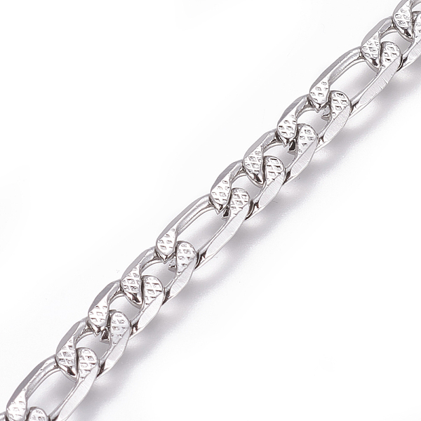 PandaHall 304 Stainless Steel Figaro Chains, Unwelded, Textured, Stainless Steel Color, 6mm, Links: 12x6x1.6mm and 9x6x1.6mm 304 Stainless...
PandaHall 304 Stainless Steel Figaro Chains, Unwelded, Textured, Stainless Steel Color, 6mm, Links: 12x6x1.6mm and 9x6x1.6mm 304 Stainless...
