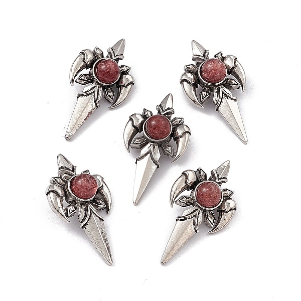 PandaHall Natural Strawberry Quartz Pendants, Dart Charms, with Antique Silver Color Brass Findings, 39.5x21x15.5mm, Hole: 3.5x10mm...
PandaHall Natural Strawberry Quartz Pendants, Dart Charms, with Antique Silver Color Brass Findings, 39.5x21x15.5mm, Hole: 3.5x10mm...