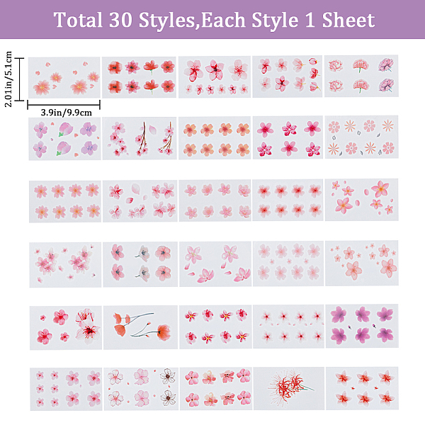 PandaHall Flower Pattern Removable Temporary Water Proof Tattoos Paper Stickers, Mixed Color, 9.9x5.1x0.02cm Paper Rectangle Multicolor
PandaHall Flower Pattern Removable Temporary Water Proof Tattoos Paper Stickers, Mixed Color, 9.9x5.1x0.02cm Paper Rectangle Multicolor