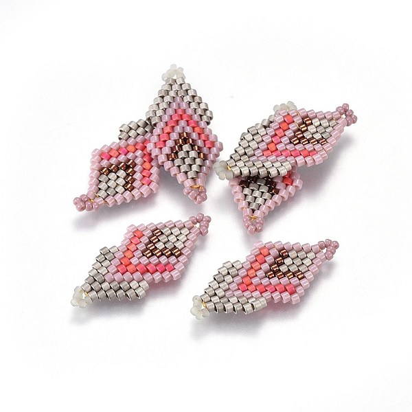 PandaHall MIYUKI & TOHO Handmade Japanese Seed Beads Links, Loom Pattern, Double Rhombus, Colorful, 27~29x13~14x1.7mm, Hole: 1.5mm Glass...
PandaHall MIYUKI & TOHO Handmade Japanese Seed Beads Links, Loom Pattern, Double Rhombus, Colorful, 27~29x13~14x1.7mm, Hole: 1.5mm Glass...