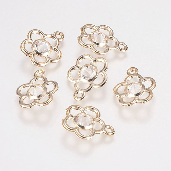 PandaHall Glass Rhinestone Pendants, with Iron Findings, Flower, Golden, 17.5x14x5mm, Hole: 1.5mm Iron+Glass Flower
PandaHall Glass Rhinestone Pendants, with Iron Findings, Flower, Golden, 17.5x14x5mm, Hole: 1.5mm Iron+Glass Flower