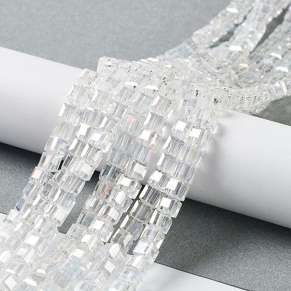 PandaHall Electroplate Glass Beads Strands, AB Color Plated, Faceted, Cube, Clear AB, 4x4x4mm, Hole: 1mm, about 100pcs/strand, 17 inch Glass..., White
PandaHall Electroplate Glass Beads Strands, AB Color Plated, Faceted, Cube, Clear AB, 4x4x4mm, Hole: 1mm, about 100pcs/strand, 17 inch Glass..., White
