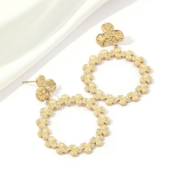 PandaHall Ring with Clover 201 Stainless Steel Dangle Stud Earrings, with 304 Stainless Steel Pins, Golden, 52.5x36mm 201 Stainless Steel...
PandaHall Ring with Clover 201 Stainless Steel Dangle Stud Earrings, with 304 Stainless Steel Pins, Golden, 52.5x36mm 201 Stainless Steel...
