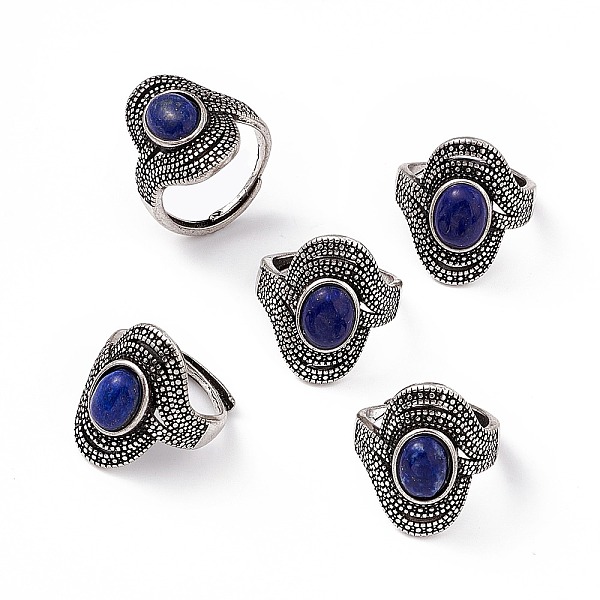 PandaHall Oval Natural Lapis Lazuli Adjustable Rings, Antique Silver Tone Brass Wide Band Rings for Men, 2.5~22mm, Inner Diameter: 17mm...
PandaHall Oval Natural Lapis Lazuli Adjustable Rings, Antique Silver Tone Brass Wide Band Rings for Men, 2.5~22mm, Inner Diameter: 17mm...