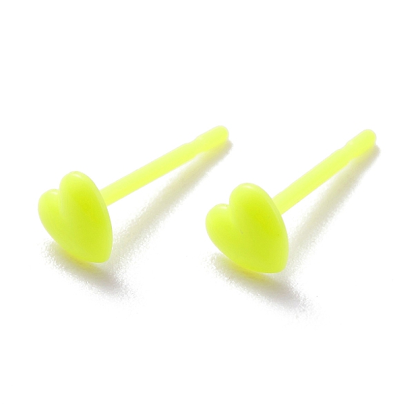 PandaHall Eco-Friendly Plastic Stud Earrings, Heart, Green Yellow, 4x4.5x1mm, Pin: 0.8mm Plastic Heart
PandaHall Eco-Friendly Plastic Stud Earrings, Heart, Green Yellow, 4x4.5x1mm, Pin: 0.8mm Plastic Heart