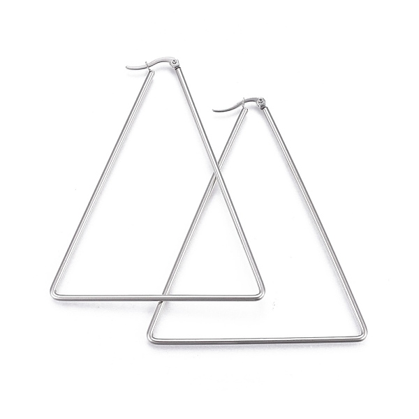 PandaHall 201 Stainless Steel Angular Hoop Earrings, with 304 Stainless Steel Pin, Hypoallergenic Earrings, Triangle, Stainless Steel Color...
PandaHall 201 Stainless Steel Angular Hoop Earrings, with 304 Stainless Steel Pin, Hypoallergenic Earrings, Triangle, Stainless Steel Color...