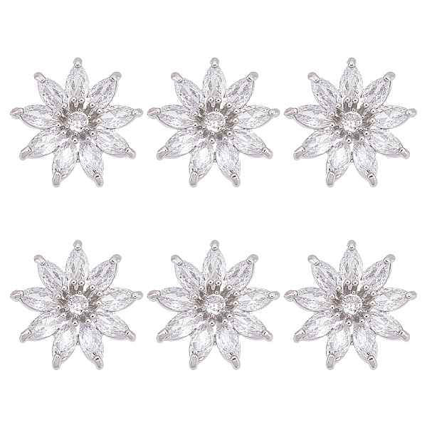 PandaHall Fingerinspire 6Pcs 1-Hole Brass with Cubic Zirconia Shank Buttons, Flower, Platinum, 17x17x8mm, Hole: 2mm Brass Flower
PandaHall Fingerinspire 6Pcs 1-Hole Brass with Cubic Zirconia Shank Buttons, Flower, Platinum, 17x17x8mm, Hole: 2mm Brass Flower