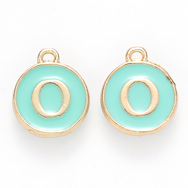 PandaHall Golden Plated Alloy Enamel Charms, Cadmium Free & Lead Free, Enamelled Sequins, Flat Round with Letter, Turquoise, Letter.O..., Green
PandaHall Golden Plated Alloy Enamel Charms, Cadmium Free & Lead Free, Enamelled Sequins, Flat Round with Letter, Turquoise, Letter.O..., Green