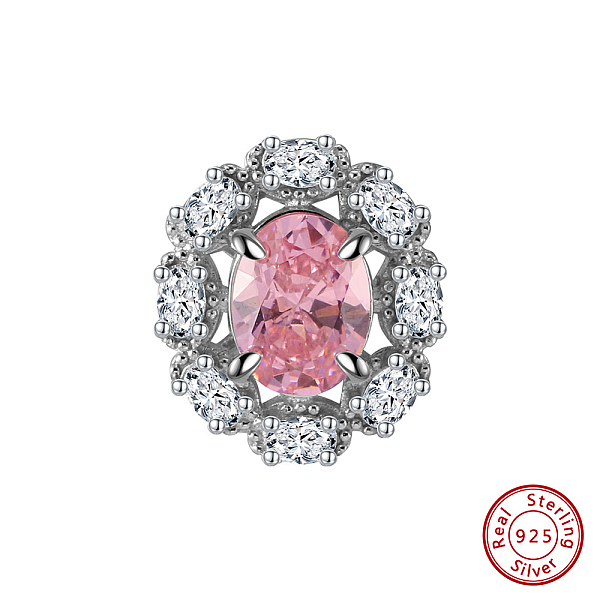 PandaHall Rhodium Plated 925 Sterling Silver Beads, with Pink Cubic Zirconia, Oval, Real Platinum Plated, 14.5x12.5x6mm, Hole: 1.2mm...
PandaHall Rhodium Plated 925 Sterling Silver Beads, with Pink Cubic Zirconia, Oval, Real Platinum Plated, 14.5x12.5x6mm, Hole: 1.2mm...