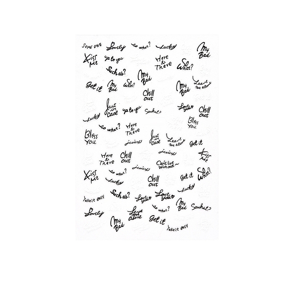 PandaHall Nail Art Stickers Decals, Self Adhesive, for Nail Tips Decorations, Word Pattern, Word, 93x64mm Paper Word Black
PandaHall Nail Art Stickers Decals, Self Adhesive, for Nail Tips Decorations, Word Pattern, Word, 93x64mm Paper Word Black