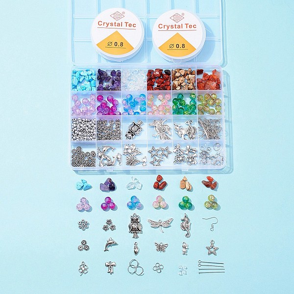 PandaHall DIY Earring Making Kit, Including Gemstone Chip Beads, Glass Crackle Beads & Seed Beads, Earring Hook, Ear Nut, Pendant, Spacer..., Multicolor
PandaHall DIY Earring Making Kit, Including Gemstone Chip Beads, Glass Crackle Beads & Seed Beads, Earring Hook, Ear Nut, Pendant, Spacer..., Multicolor