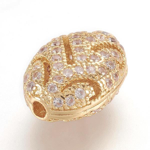 PandaHall Brass Micro Pave Cubic Zirconia Beads, Real 18K Gold Plated, Oval, Golden, 11.5x8.5x5.5mm, Hole: 1mm Brass+Cubic Zirconia Oval
PandaHall Brass Micro Pave Cubic Zirconia Beads, Real 18K Gold Plated, Oval, Golden, 11.5x8.5x5.5mm, Hole: 1mm Brass+Cubic Zirconia Oval