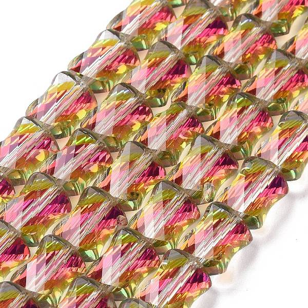 PandaHall Faceted Electroplated Transparent Glass Beads Strands, Half Rainbow Plated, Twist Rectangle, Olive Drab, 10x8x5mm, Hole: 1.5mm...
PandaHall Faceted Electroplated Transparent Glass Beads Strands, Half Rainbow Plated, Twist Rectangle, Olive Drab, 10x8x5mm, Hole: 1.5mm...