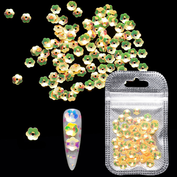 PandaHall Shining Nail Art Glitter, Manicure Sequins, DIY Sparkly Paillette Tips Nail, Flower, Gold, 6.5x6x1.5mm, Hole: 1.4mm, about 2g/bag...
PandaHall Shining Nail Art Glitter, Manicure Sequins, DIY Sparkly Paillette Tips Nail, Flower, Gold, 6.5x6x1.5mm, Hole: 1.4mm, about 2g/bag...