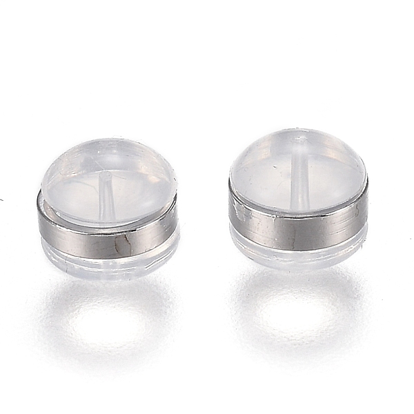 PandaHall Brass Rings Silicone Ear Nuts, Earring Backs, Silver, 5.7x5.7x4.5mm, Hole: 1mm Silicone
PandaHall Brass Rings Silicone Ear Nuts, Earring Backs, Silver, 5.7x5.7x4.5mm, Hole: 1mm Silicone