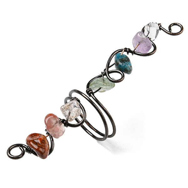 PandaHall Natural Mixed Gemstone Chips Wide Ring, Rack Plating Brass Wire Wrap Chakra Ring, Red Copper, Inner Diameter: 17mm Mixed Stone
PandaHall Natural Mixed Gemstone Chips Wide Ring, Rack Plating Brass Wire Wrap Chakra Ring, Red Copper, Inner Diameter: 17mm Mixed Stone