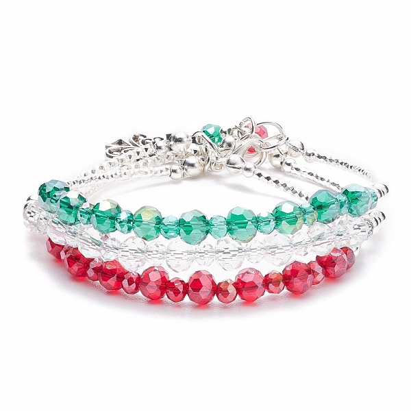 PandaHall Glass Beaded Multi-strand Bracelet, Alloy Christmas Tree Charm Triple Layers Bracelet for Women, Colorful, 7-3/4 inch(19.8cm)...
PandaHall Glass Beaded Multi-strand Bracelet, Alloy Christmas Tree Charm Triple Layers Bracelet for Women, Colorful, 7-3/4 inch(19.8cm)...