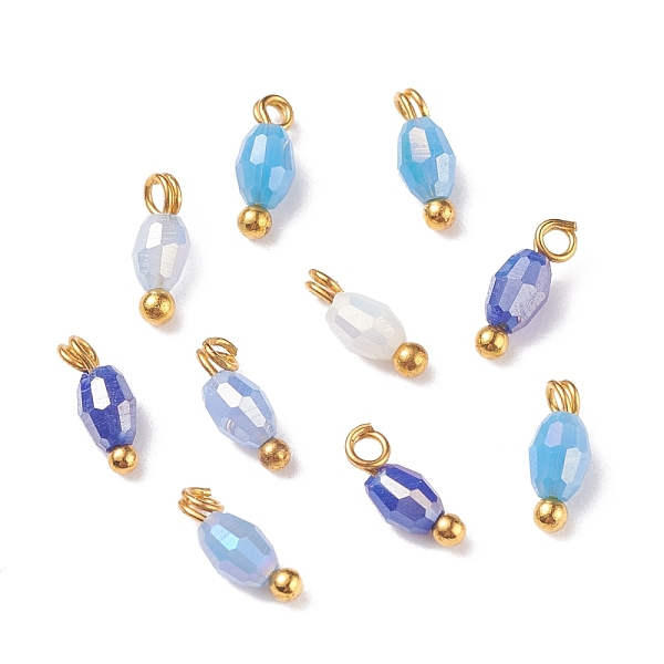 PandaHall Electroplate Glass Charms, with Brass Ball Head Pins, Royal Blue, 8.5x3mm, Hole: 1.2mm Glass Rice
PandaHall Electroplate Glass Charms, with Brass Ball Head Pins, Royal Blue, 8.5x3mm, Hole: 1.2mm Glass Rice