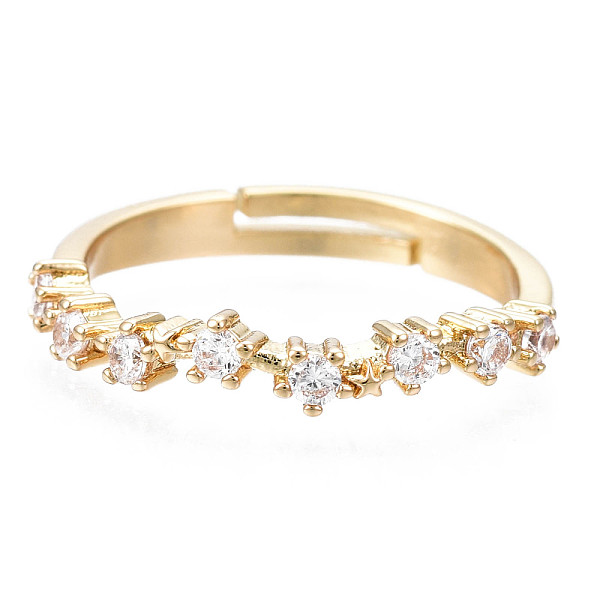 PandaHall Exquisite Cubic Zirconia Flower Adjustable Ring, Brass Finger Ring for Women, Nickel Free, Real 18K Gold Plated, US Size 7 1/2..., Clear
PandaHall Exquisite Cubic Zirconia Flower Adjustable Ring, Brass Finger Ring for Women, Nickel Free, Real 18K Gold Plated, US Size 7 1/2..., Clear