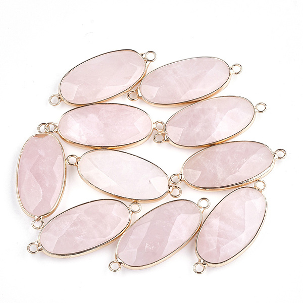 PandaHall Natural Rose Quartz Links connectors, with Brass Findings, Faceted, Oval, Golden, 39x16x6mm, Hole: 2mm Rose Quartz Oval
PandaHall Natural Rose Quartz Links connectors, with Brass Findings, Faceted, Oval, Golden, 39x16x6mm, Hole: 2mm Rose Quartz Oval