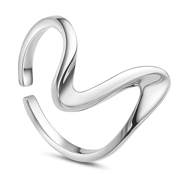 PandaHall SHEGRACE Rhodium Plated 925 Sterling Silver Cuff Rings, Open Rings, Curved, Platinum, US Size 6(16.5mm) Sterling Silver
PandaHall SHEGRACE Rhodium Plated 925 Sterling Silver Cuff Rings, Open Rings, Curved, Platinum, US Size 6(16.5mm) Sterling Silver