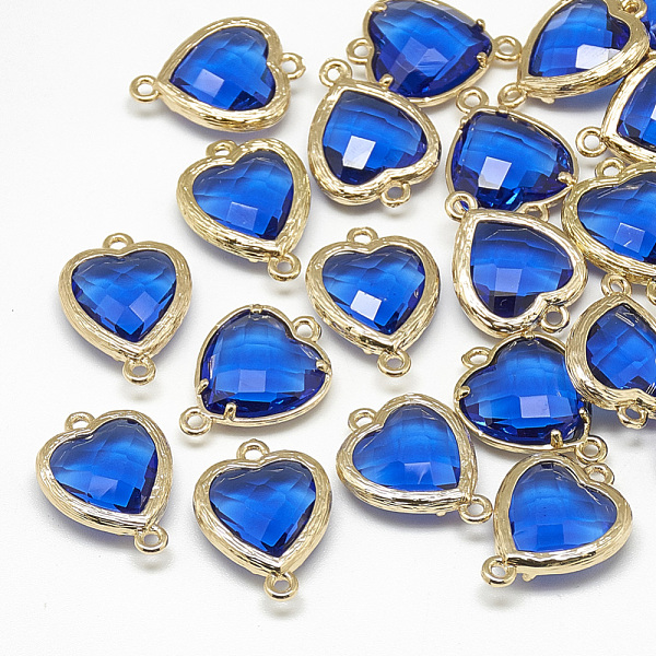 PandaHall Glass Links connectors, with Golden Tone Brass Findings, Faceted, Heart, Blue, 15x10x3mm, Hole: 1mm Glass Heart Blue
PandaHall Glass Links connectors, with Golden Tone Brass Findings, Faceted, Heart, Blue, 15x10x3mm, Hole: 1mm Glass Heart Blue