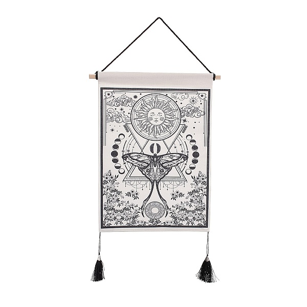 PandaHall Bohemia Style Cloth Wall Hanging Tapestry, Vertical Tapestry, with Wood Rod & Iron Traceless Nail & Cord, for Home Decoration..., Black
PandaHall Bohemia Style Cloth Wall Hanging Tapestry, Vertical Tapestry, with Wood Rod & Iron Traceless Nail & Cord, for Home Decoration..., Black